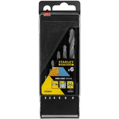 Estuche con 6 brocas HSS-CNC con punta piloto Stanley STA56003-QZ