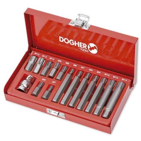 Estuche con puntas RIBE de 10 mm, 15 piezas  DOGHER 438-005