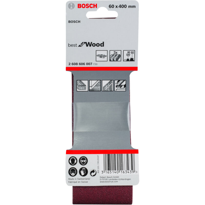 

2608606007 Lija Set Banda Best Wood: 60x400mm x 3 - Bosch