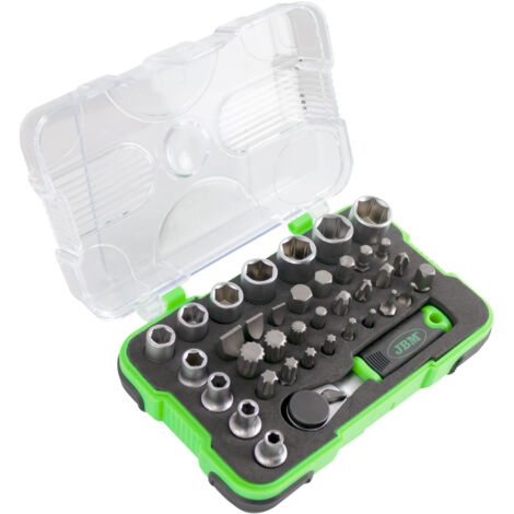ESTUCHE DE 38 PIEZAS CON CARRACA MINI DE ¼"  JBM53156