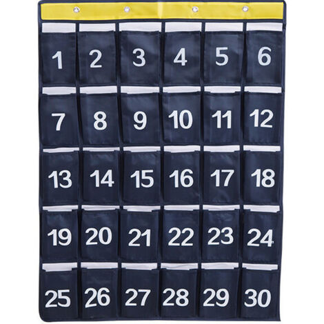 Estuche de almacenamiento numerado, 30 bolsillos con organizador para colgar en la pared, organizador digital para puerta, estuche de almacenamiento colgante