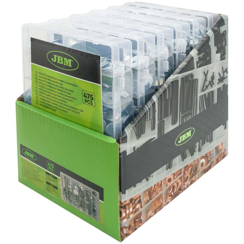 

52158 Estuche De Arandela De Hierro Galvanizado, 475Pcs - Jbm