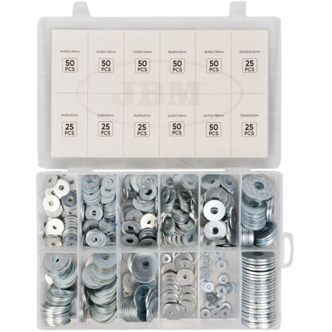 Estuche de arandela de hierro galvanizado, 475PCS JBM