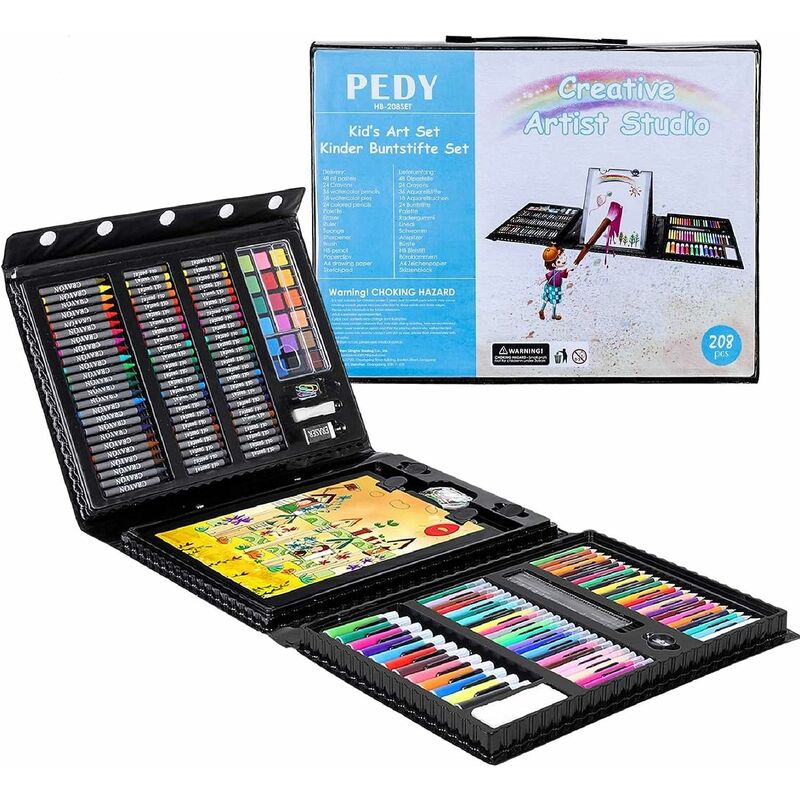 

Femor - Estuche de colores 208 piezas incluye crayones, lápices de colores, juego de arte para dibujar y pintar, juego de pintura para niños,