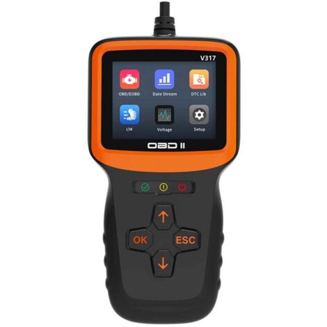 Estuche de diagnóstico OBD2 para coche, lector de diagnóstico OBD2 en francés para todos los vehículos posteriores al año 2000, lector de fallos con todas las funciones OBDII