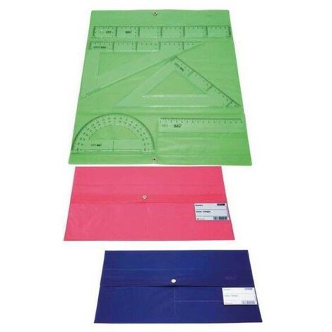 ESTUCHE DE DIBUJO PLEGABLE Y CON BROCHE DE 5 PIEZAS - PAPELERIA (60/10)