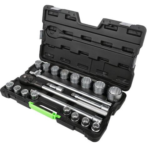 ESTUCHE DE HERRAMIENTAS CON 21 PIEZAS AUTOCLE ¾" 12 CANTOS  JBM53728