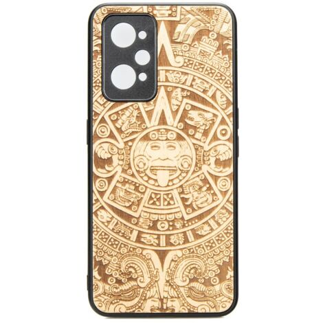 Estuche de madera con calendario azteca para Realme GT 2 / GT Neo 2 / GT Neo 3T