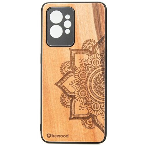 Estuche de madera con diseño de árbol de manzana y mandala para Realme GT 2 Pro