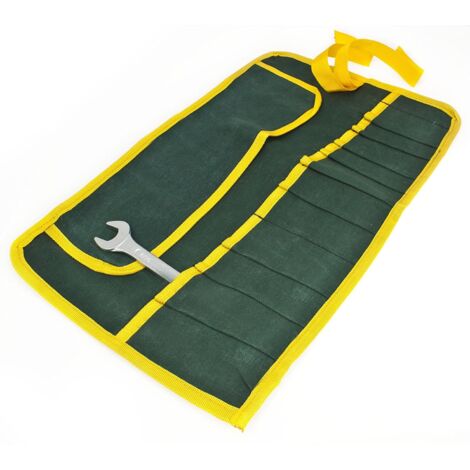 Estuche de tela para llaves fijas, combinadas Y acodadas enrollable, 12 compartimentos