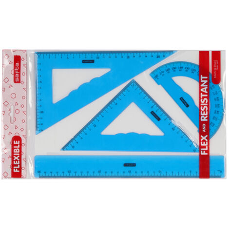 Estuche dibujo reglas flexibles surtido de 3 colores de Clasicos Papeleria