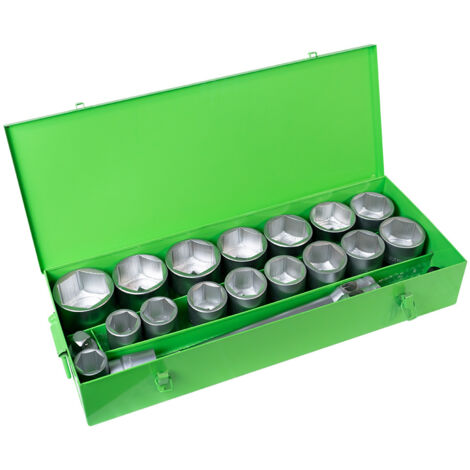 ESTUCHE METÁLICO CON 22 PIEZAS DE AUTOCLÉ DE 1" EN HEXAGONAL JBM 51616