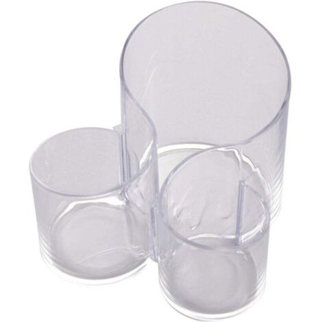 Estuche para guardar brochas de maquillaje Ulisem, portabolígrafos transparente en forma de S, cubo sencillo para guardar papelería