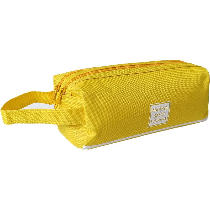 

Estuche para lápices Estuche para lápices de gran capacidad 2 compartimentos Estuche para bolígrafos Organizador de escritorio Marcadores Bolsa de