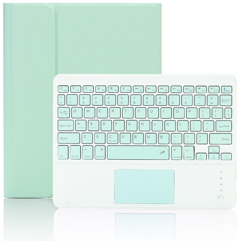 

Estuche para teclado con teclado tactil BT desmontable / ranura para lapiz compatible con 2019ipad 10.2 / ipad air 10.5 / ipad pro10.5 verde, Verde