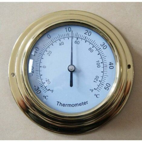 Estuche para termómetro/higrómetro con anillo de latón de 98 mm