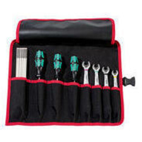 Estuche portaherramientas 8 compartimentos An.410xA.330mm nailon negro / rojo PARAT