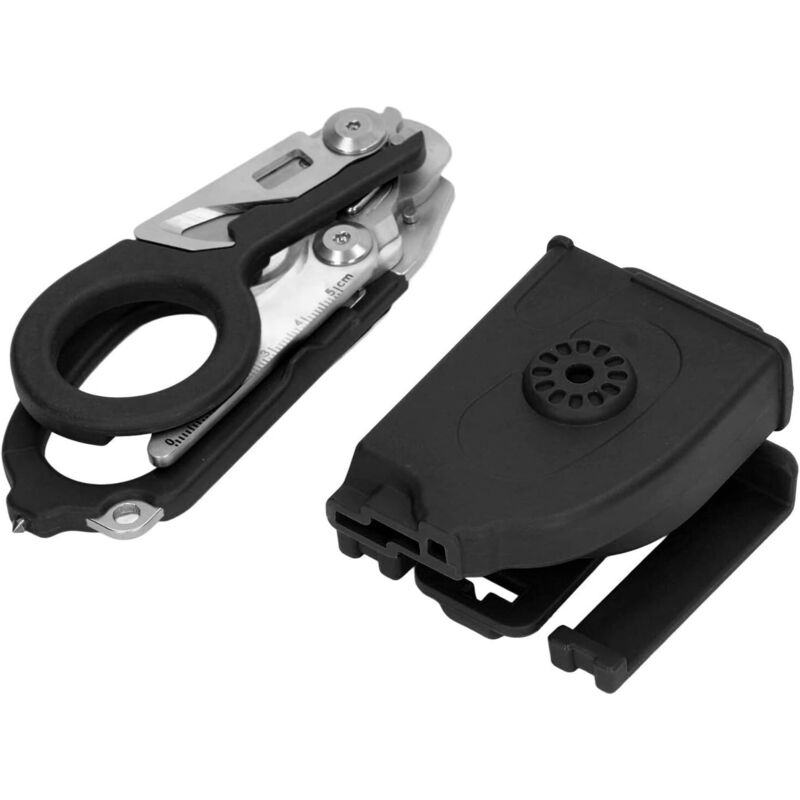 Estuche protector plegable para tijeras de emergencia, ideal para camping, aventura, pesca y senderismo (negro)