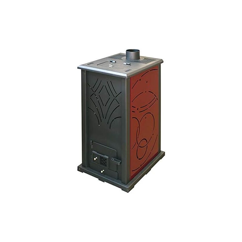 Joima - Poêle à Biomasse Granulé-Marc d'olive Modèle eco nova 10 kW. Fonctionne sans lumière. Couleur Bordeaux