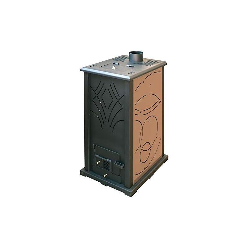 Joima - Poêle à Biomasse Granulé-Marc d'olive Modèle eco nova 10 kW. Fonctionne sans lumière. Couleur Bordeaux