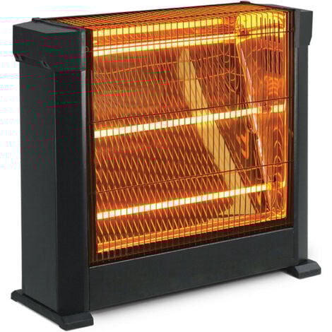 MEDIAWAVE STORE Estufa Cuarzo Eléctrica 3 Elementos Infrarrojos Potencia Regulable 1800W.