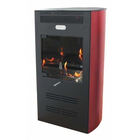 Estufa de bioetanol Elegance Ventilada Bordeaux 3 kW – ventilación de 3 velocidades, mando a distancia – ideal para 30 m² – Tecno Air System