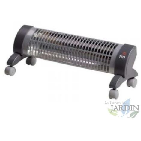Estufa de Cuarzo con Ruedas Pivotantes, 600W/1200W, 2 Potencias