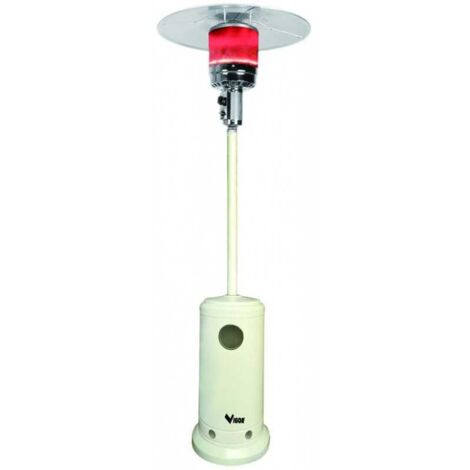 Estufa de exterior hongo redondo Vigor con farol de gas blanco