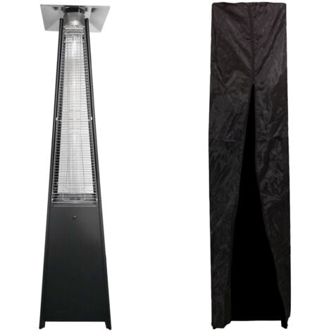 Estufa de gas STOCKHOLM para exterior 13kW acero negro + funda