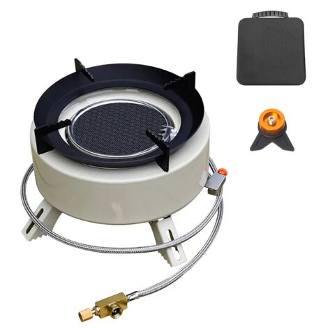 Estufa de gas vivac de 4000 W, estufa de camping portátil, estufa de camping infrarroja de bajo consumo, estufa de gas para camping con caja de almacenamiento