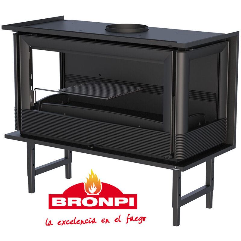 

estufa de leña insertable bronpi modelo paris-90- 3 caras vision