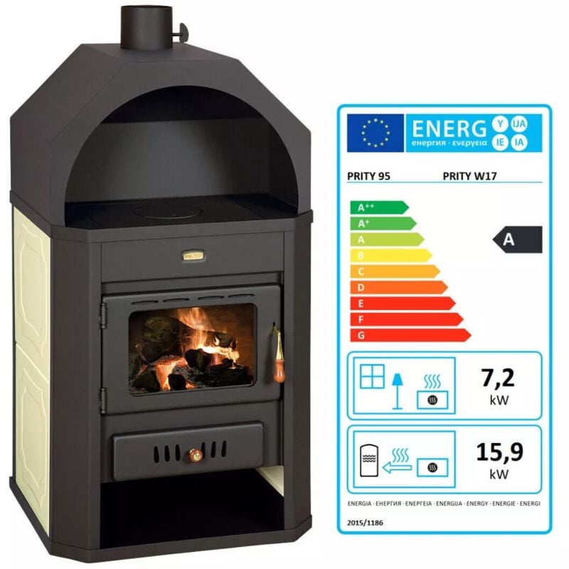 

Estufa de leña Caldera Integral Chimenea Prity W17