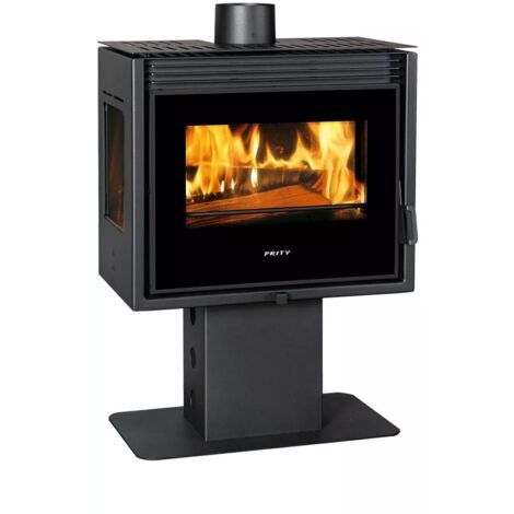 Estufa de leña con potencia de calefacción 13 kW Panorama Modelo Prity PM3L-TV
