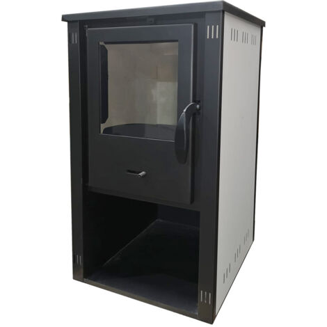 Estufa de Leña de Acero THALIA S de 5,4 kW y Salida Superior de 120 mm - Marfil