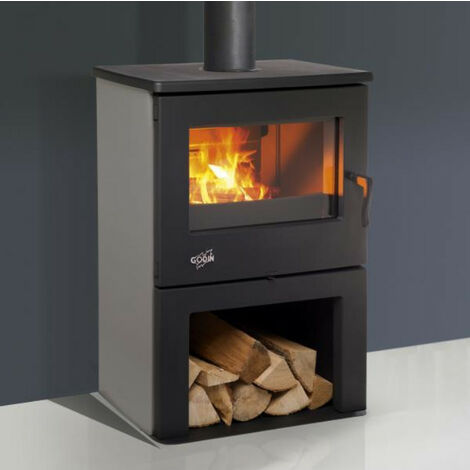 estufa de leña de hierro fundido 8.5kw gris plata - 362113GRISARG - Godin -