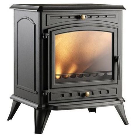 Estufa de leña de hierro fundido antracita de 8kw - 9166-44 - invicta -
