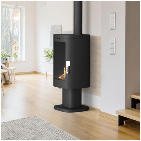 Estufa de leña de hierro fundido negro de 11,5 kw. - FR9016190B - supra -