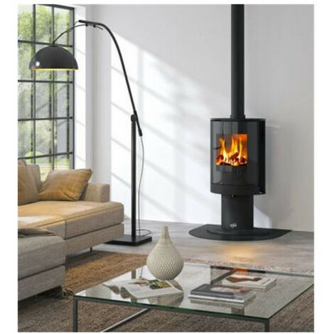 Estufa de leña de hierro fundido negro de 8kw. - 411110NOIR - Godin -