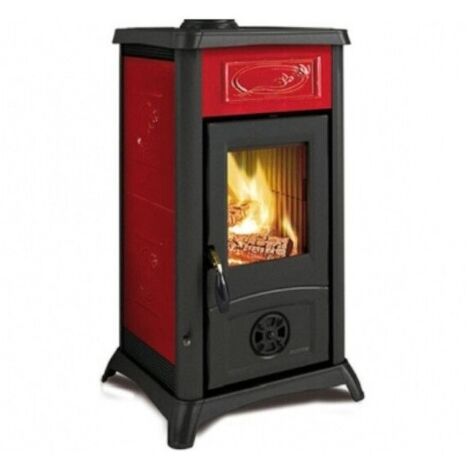 Estufa de leña Gemma Elegance Bordeaux – 6,0 kW – La Nordica – Diseño refinado para ambientes modernos