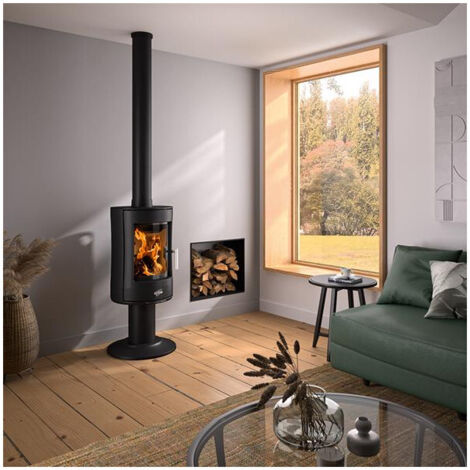 Estufa de leña GODIN Fonteval 10Kw - Antracita - 389143