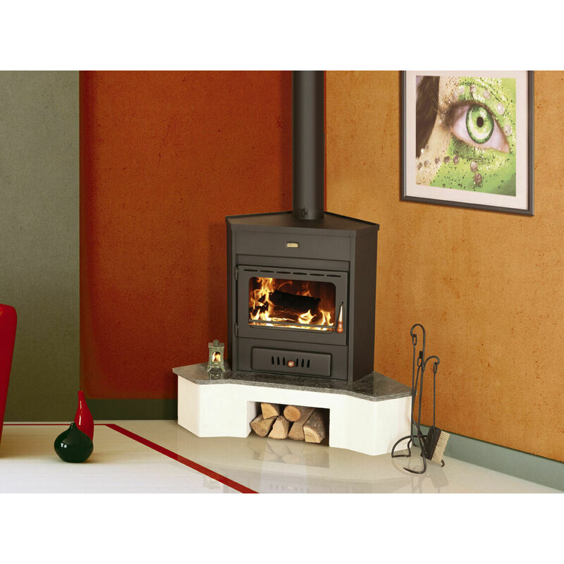 

Estufa de leña Modelo de esquina Combustible sólido 12kW Prity AMB