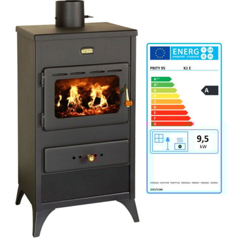 Estufa de Leña Multi Combustible Chimenea Estufa Leña de Leña Prity K1 E 9 Kw