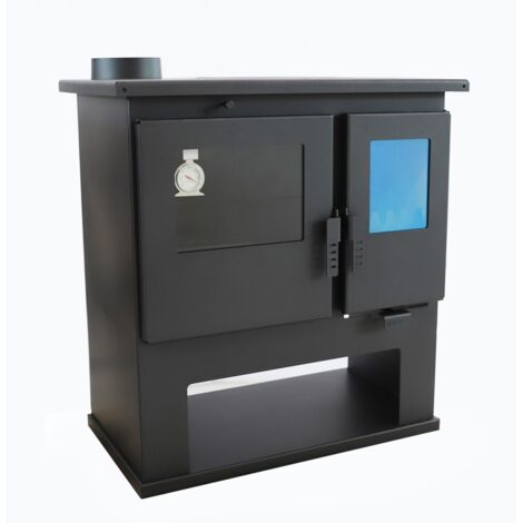Estufa de Leña Verso CS Lite – 7,7 kW  Placa Superior Metálica, Salida de Humos Lateral Izquierda y Alta Eficiencia