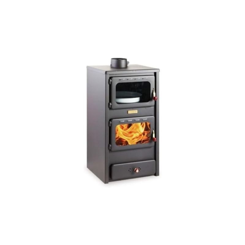 

Estufa de leña con horno, 8.4 kw de potencia de calentamiento, tapa de acero, modelo 'Kupro Lux Oven Steel'