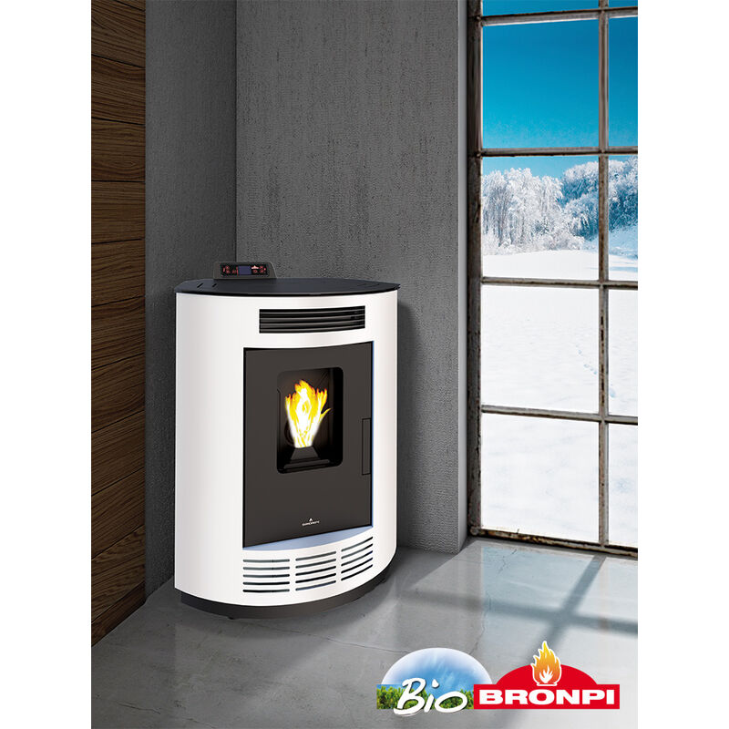 

estufa de pellet modelo nina 9 kw rincon color marfil - Bronpi