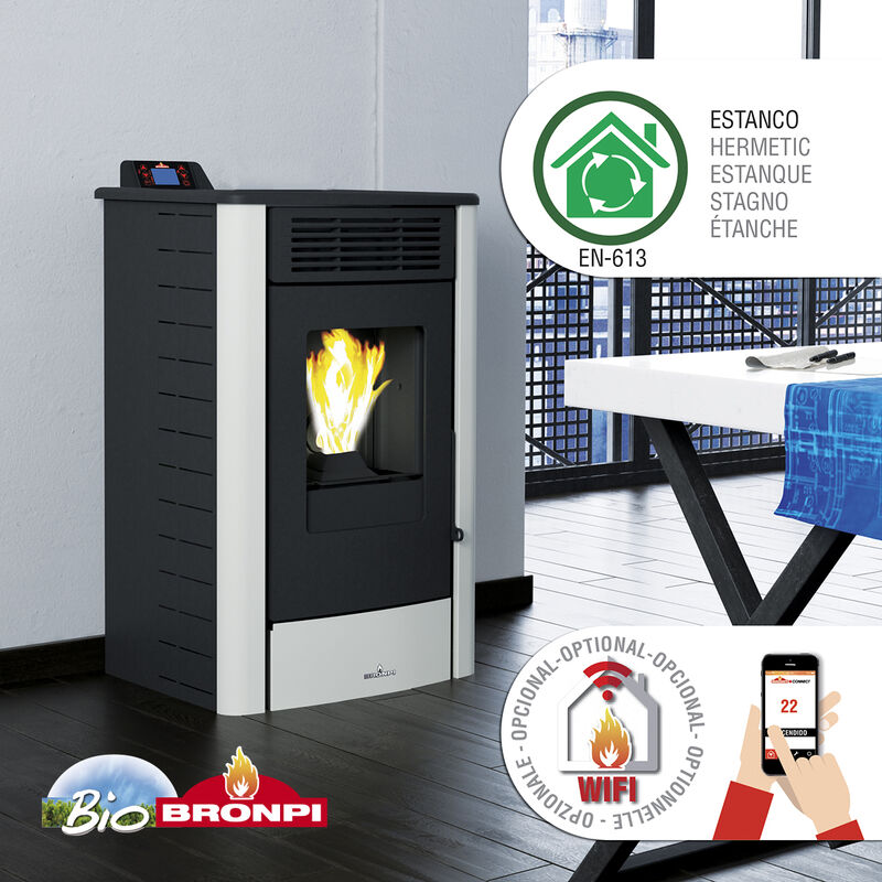 

estufa de pellet bronpi modelo rita 9 kw color marfil