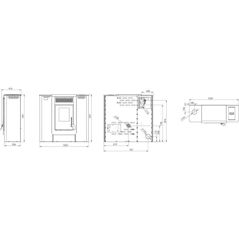 

Estufa de Pellet PASILLO 10 KW CANALIZABLE Blanco y Negro