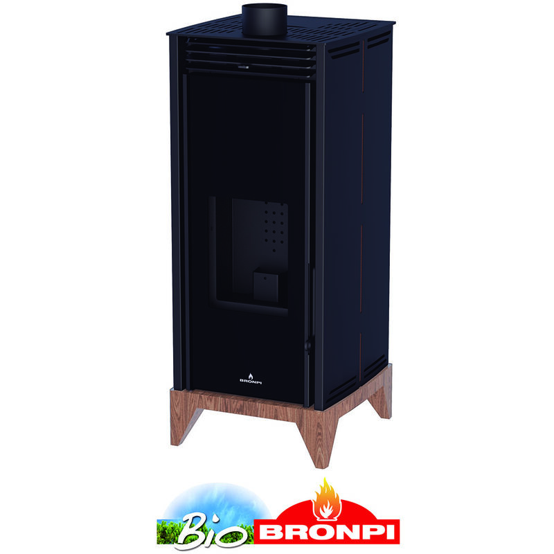 

estufa de pellet sin electricidad modelo free 6 kw vision negro - Bronpi