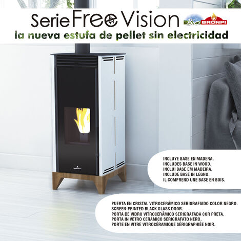 main image of "ESTUFA DE PELLET SIN ELECTRICIDAD BRONPI MODELO FREE 6 KW VISION"