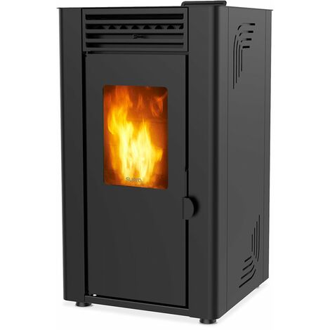 estufa de pellets de madera negra de 8kw - orphee 8 noir - supra -